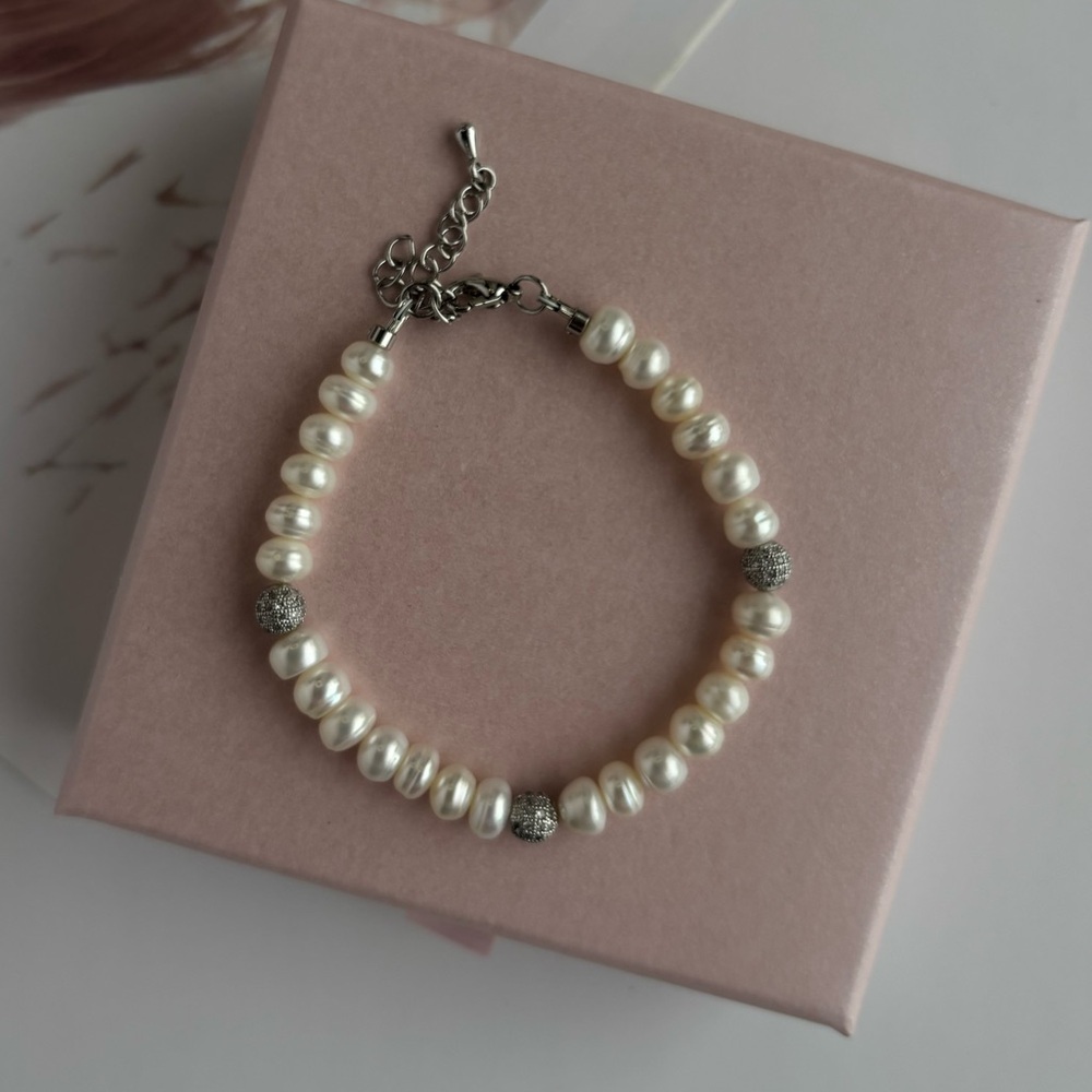 142 Bracelet Pearl Bracelet Silver Bracelet